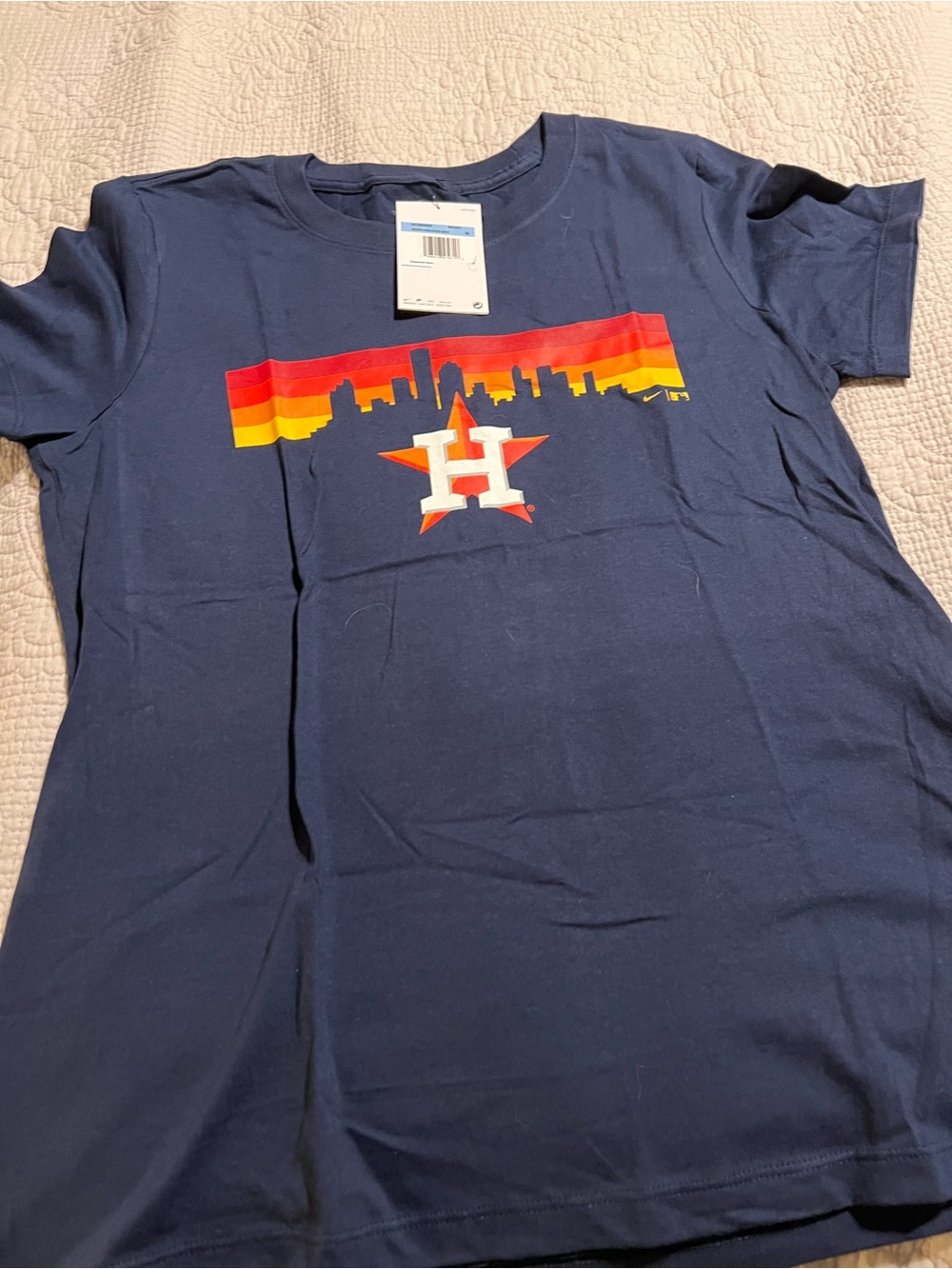 Nike Navy Tee with Retro Skyline Graphic